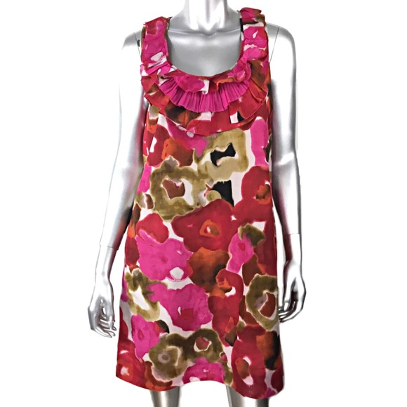 COPY - Loft Ann Taylor Pink Floral Shift Dress LP - Picture 1 of 4